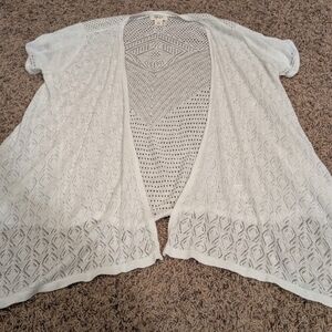 Style & Co Elegant White Open-Front Sweater